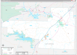 Hot Spring County, AR Wall Map Premium Style 2024